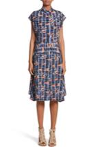 Women's Zero + Maria Cornejo Pill Print Stretch Silk Dress - Blue