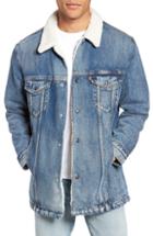 Men's Levi's Long Faux Fur Lined Trucker Jacket - Blue