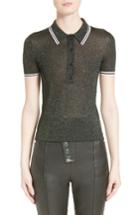 Women's Alexander Wang Metallic Knit Polo - Green