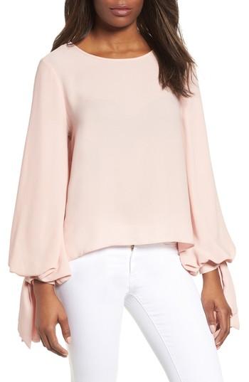 Women's Vince Camuto Tie Cuff Bubble Sleeve Top, Size - Orange
