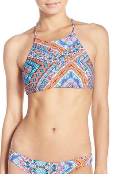 Women's Red Carter High Neck Bikini Top