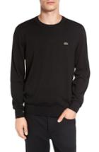 Men's Lacoste Jersey Knit Crewneck Sweater (l) - Black