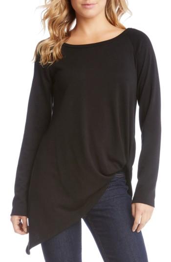Women's Karen Kane Pick Up Hem Sweater Knit Tunic Top - Black