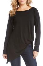 Women's Karen Kane Pick Up Hem Sweater Knit Tunic Top - Black