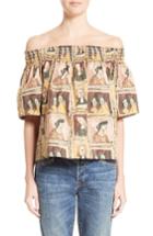 Women's Burberry Gerber Print Off-the-shoulder Top