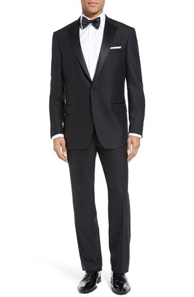 Men's Hart Schaffner Marx New York Classic Fit Black Wool Tuxedo