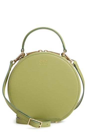 Oad New York Mini Circle Pebbled Leather Satchel - Green