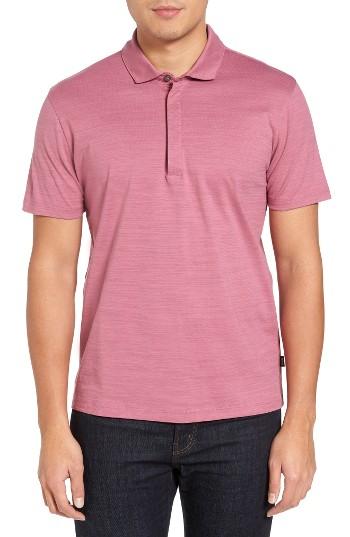 Men's Boss 'pressler' Fit Polo, Size Medium - Pink