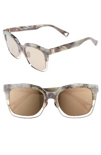 Women's Haze Buzz 55mm Mirrored Sunglasses - Grey Marble