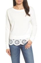 Women's Caslon Eyelet Trim Sweatshirt - Ivory