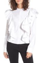 Women's Bp. Ruffle Cotton Blouse, Size - White