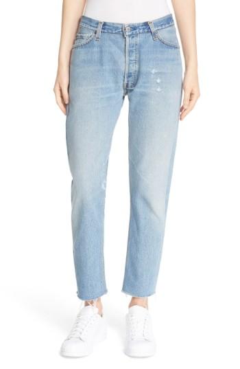 Women's Re/done 'the Relaxed Crop' Reconstructed Jeans - Blue