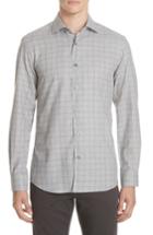 Men's Ermenegildo Zegna Classic Fit Windowpane Sport Shirt, Size - Brown
