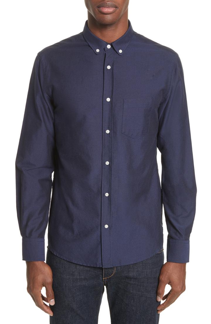 Men's Officine Generale Oxford Shirt - Blue