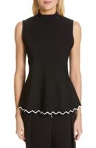 Women's Proenza Schouler Zigzag Knit Peplum Top - Black