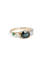 Women's Mociun Sapphire, Diamond & Emerald Ring
