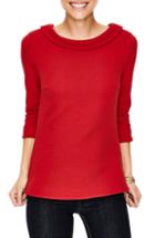 Women's Boden Sarah Stretch Cotton Blend Ponte Top - Red