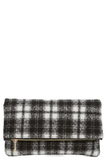 Bp. Plaid Foldover Clutch - Black
