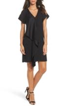 Women's Adrianna Papell Crepe & Satin Ruffle Shift Dress