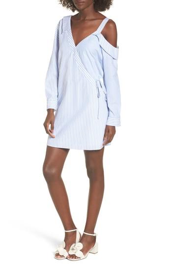 Women's Storee Cold Shoulder Wrap Dress - Blue