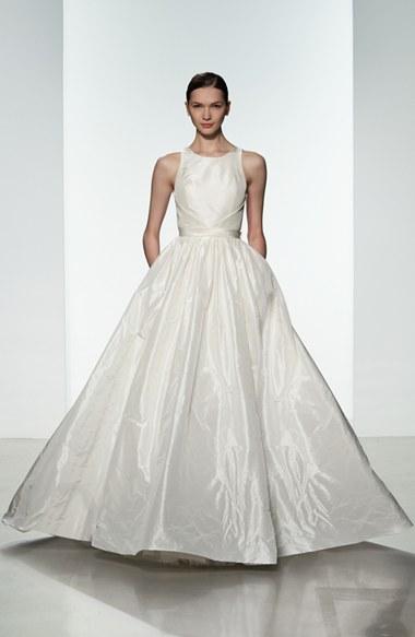 Women's Nouvelle Amsale 'troy' Open Back Silk Taffeta Ballgown