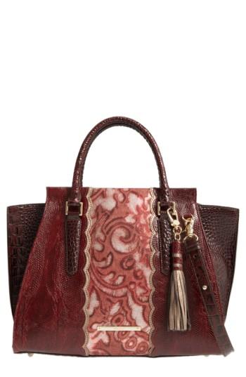 Brahmin Red Verona - Priscilla Leather Satchel - Red