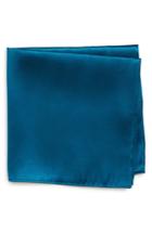 Men's Nordstrom Men's Shop Solid Silk Pocket Square, Size - Blue/green