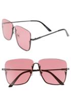 Women's Glance Eyewear 55mm Rimless Top Bar Square Sunglasses - Black/ Red