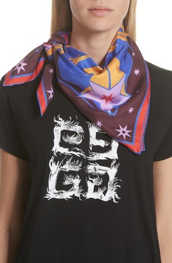Women's Givenchy Iconic Flash Silk Twill Scarf, Size - Red