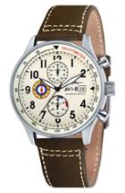 Men's Avi-8 'hawker Hurricane' Chronograph Leather Strap Watch, 42mm