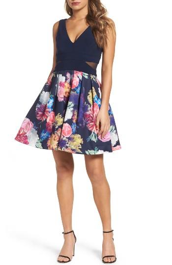 Women's Xscape Fit & Flare Dress - Blue