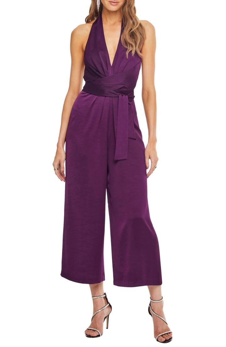 Women's Astr The Label Boogie Nights Halter Jumpsuit - Purple