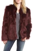 Women's Chelsea28 Faux Fur Jacket, Size - Burgundy
