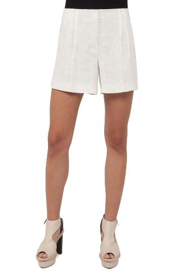 Women's Akris Pleated Linen Blend Shorts