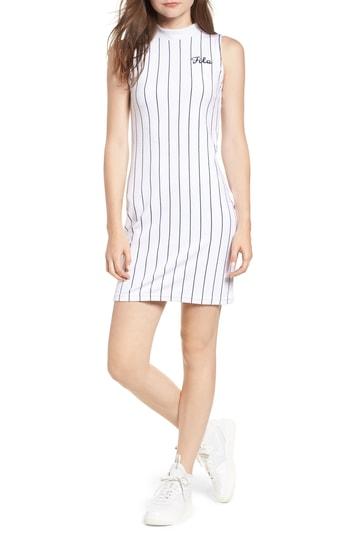 Women's Fila Esme Pinstripe Velour Dress - White