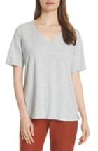 Women's Eileen Fisher V-neck Organic Cotton Tee, Size - Grey