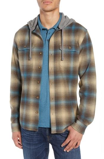 Men's O'neill Cultivate Hooded Flannel Shirt - Beige