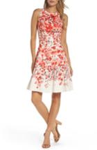 Women's Maggy London Print Stretch Cotton Dress - Orange