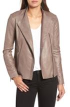 Women's Halogen Asymmetrical Leather Jacket - Beige