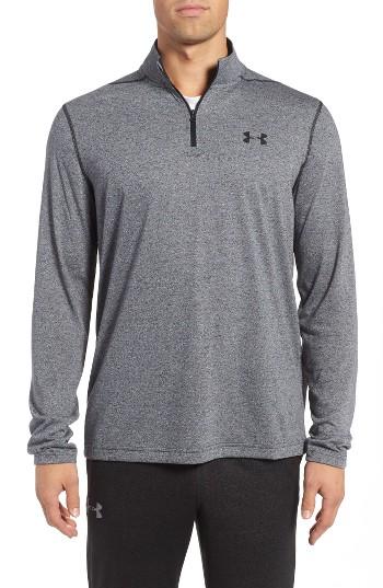 Men's Under Armour Threadborne Quarter-zip Performance Shirt - Black