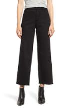 Women's Dl1961 Hepburn High Waist Raw Hem Wide Leg Jeans - Black