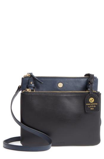 Lodis Downtown Latisha Rfid Leather Crossbody - Blue