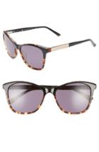 Women's Ted Baker London 55mm Square Cat Eye Sunglasses - Black Havana/ Gold/ Purple