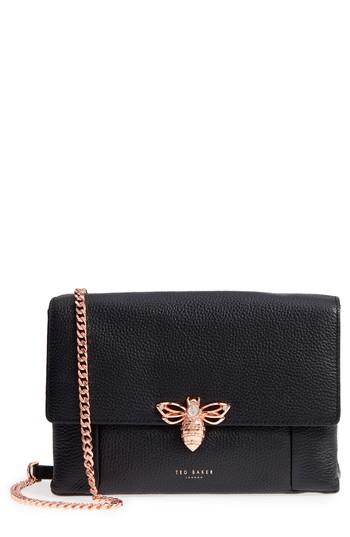 Ted Baker London Zzlee Bee Embellished Crossbody Bag - Black