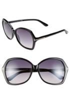 Women's Tom Ford Carola 60mm Sunglasses - Black/ Gradient Grey Lenses