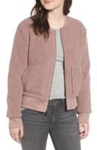 Women's Marc New York Teddy Fleece Bomber Jacket - Red