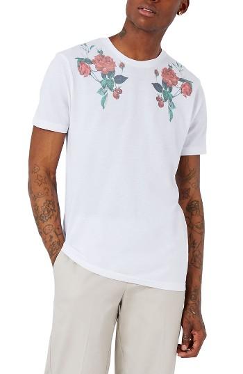 Men's Topman Rose Graphic T-shirt - White