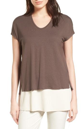 Women's Eileen Fisher Jersey Tee, Size - Brown