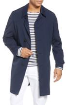 Men's H Shell Wool Blend Rain Coat R - Blue