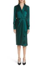 Women's Jason Wu Surplice Silk Charmeuse Dress - Green